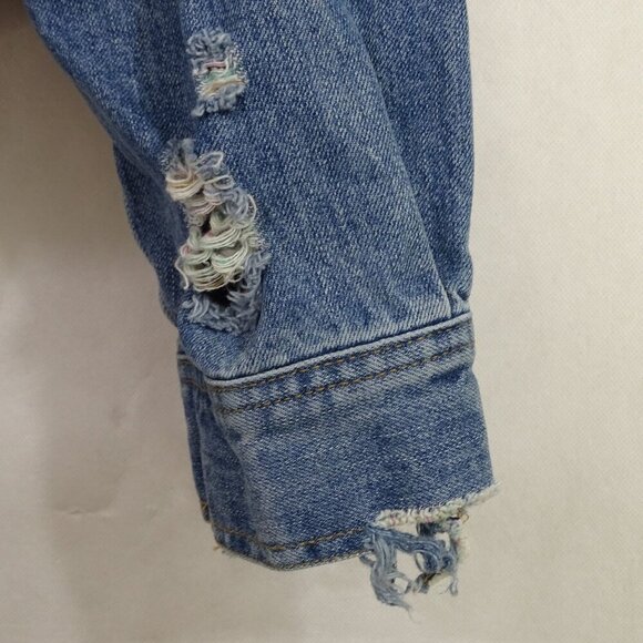 Judy Blue Distressed Ripped Denim Jacket Women Size 3XL Button Up  JB7817 - Picture 5 of 12